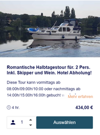 Romantische Halbtagestour für 2 Personen Potsdam